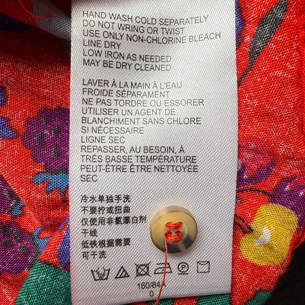 Maeve Anthropologie Fruit Print Blouse Red Citrus Top Size S - Picture 9 of 9